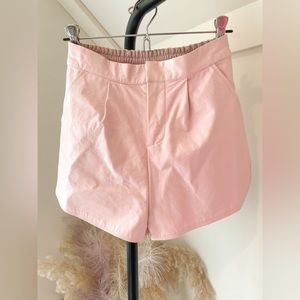 Grey Lab Faux Leather High Waisted Shorts